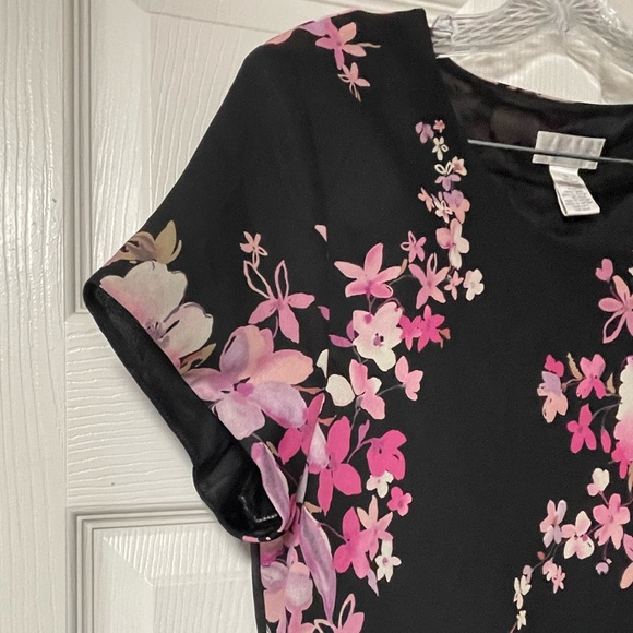 WORTHINGTON Fit N Flair Floral Dress With Polka Dot Bottom Size 14 - Picture 3 of 8